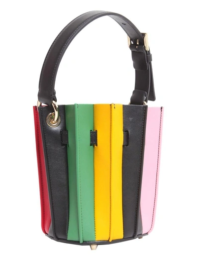 Shop Sara Battaglia Plisse Mini Bucket Bag In Multicolor