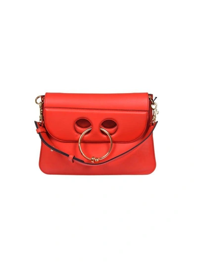 Shop Jw Anderson J.w. Anderson Medium Pierced Shoulder Bag In Scarlet