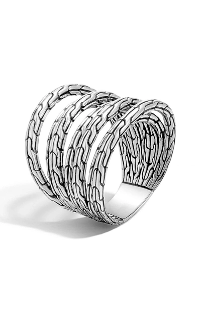 Shop John Hardy 'classic Chain' Multi-row Ring In Silver