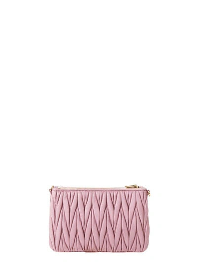 Shop Miu Miu Club Quilted Leather Clutch In Rose