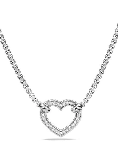 Shop David Yurman Valentine Hearts Diamond Station Necklace In Diamonds