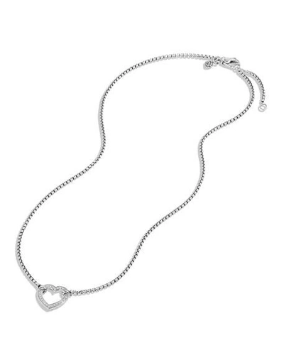 Shop David Yurman Valentine Hearts Diamond Station Necklace In Diamonds