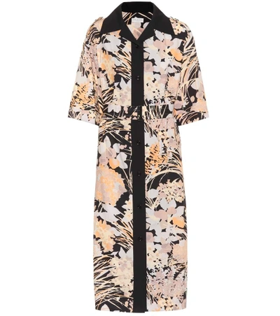 Shop Dries Van Noten Floral-printed Cotton Shirt Dress In Skie