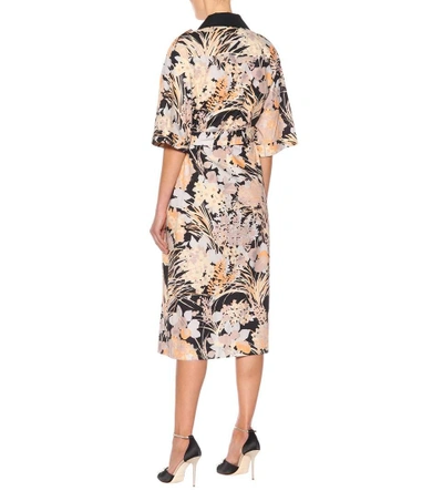Shop Dries Van Noten Floral-printed Cotton Shirt Dress In Skie