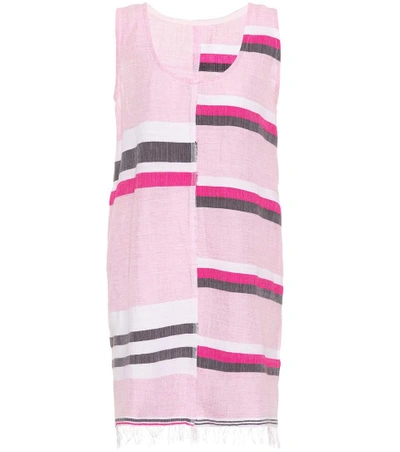 Shop Lemlem Striped Cotton-blend Minidress In Pink
