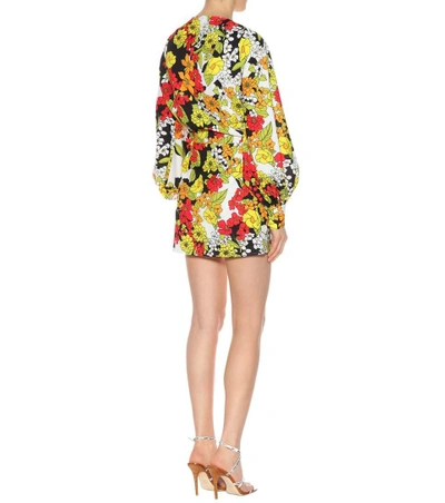 Shop Attico Floral-printed Crêpe Minidress In Female