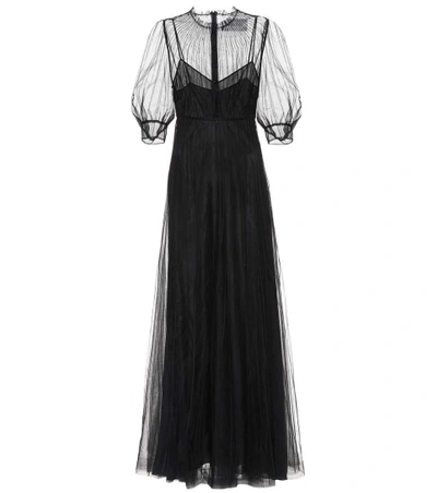 Shop Valentino Tulle Gown In Black
