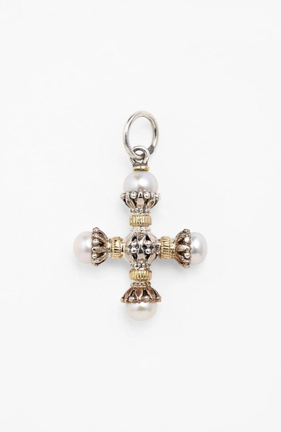Shop Konstantino 'classics' Pearl Maltese Cross Pendant In Silver/ Gold