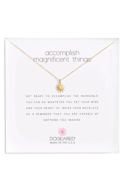 Shop Dogeared Starburst Pendant Necklace In Gold