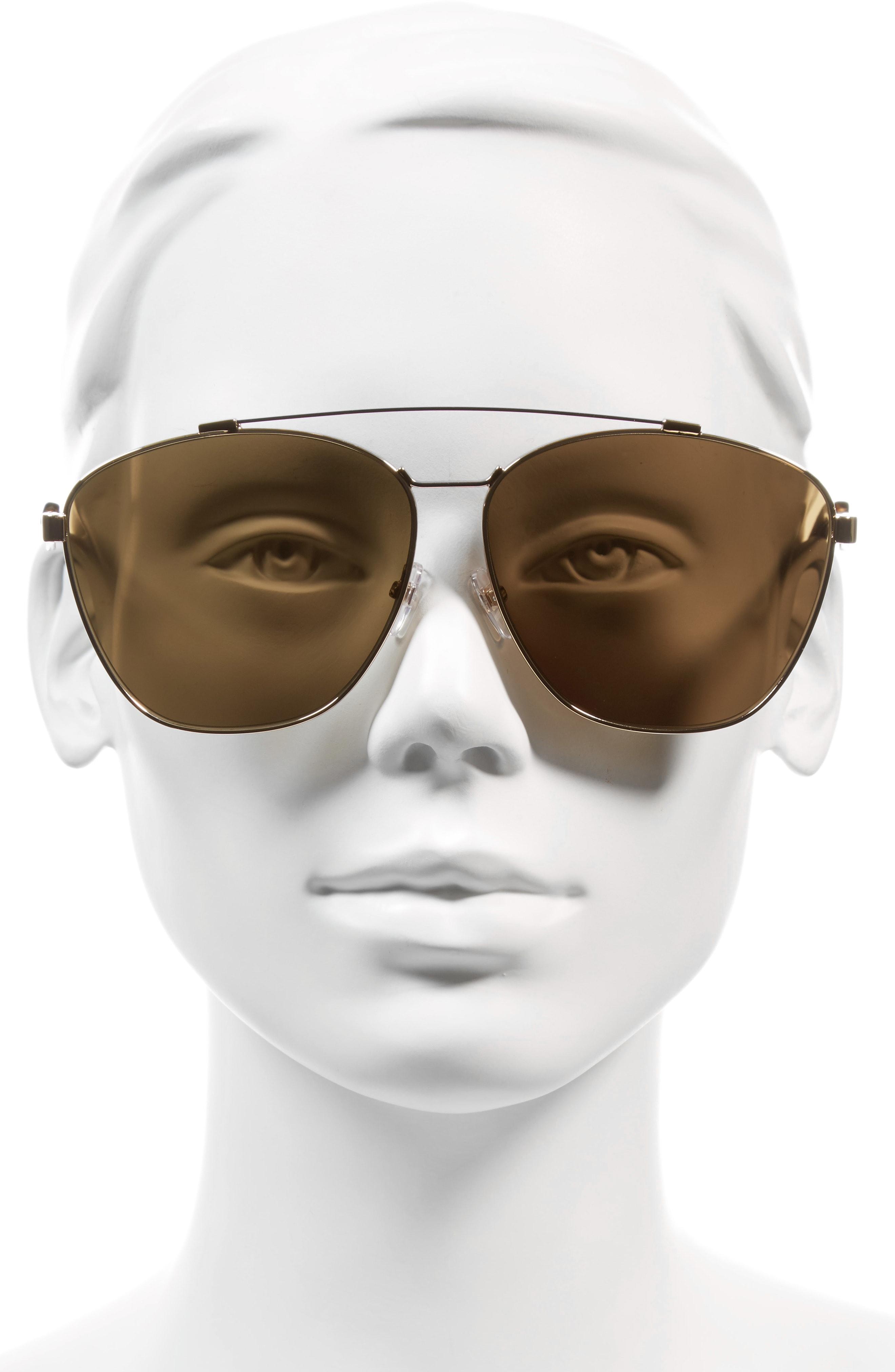 Givenchy 65mm Round Aviator Sunglasses - Gold | ModeSens