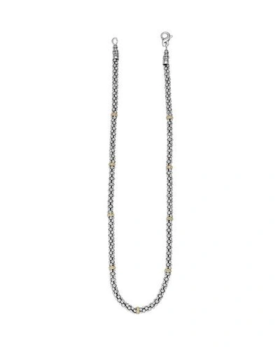 Shop Lagos Sterling Silver & 18k Caviar Station Necklace, 16"