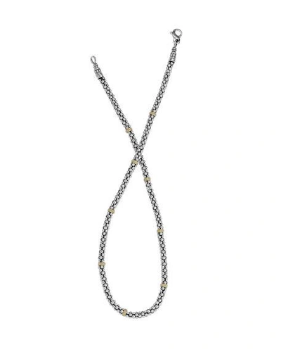 Shop Lagos Sterling Silver & 18k Caviar Station Necklace, 16"