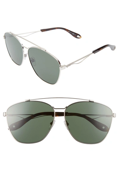 Shop Givenchy 65mm Round Aviator Sunglasses - Palladium