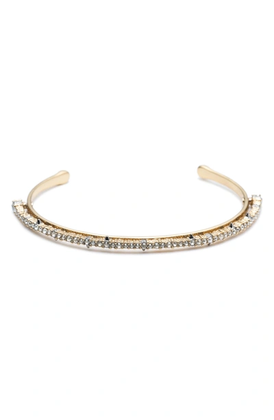 Shop Alexis Bittar Crystal Lace Orbiting Cuff In Gold