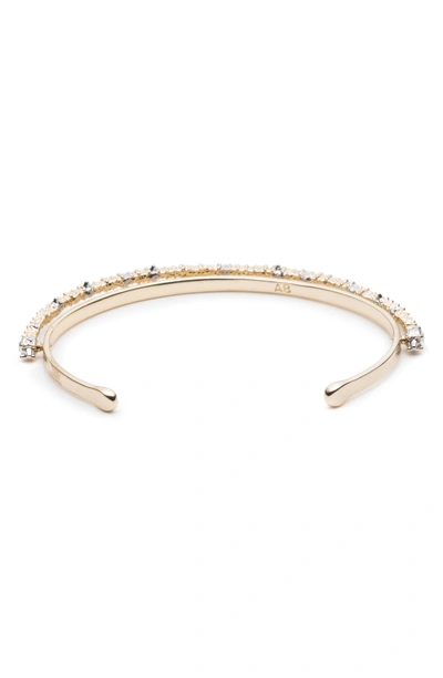 Shop Alexis Bittar Crystal Lace Orbiting Cuff In Gold