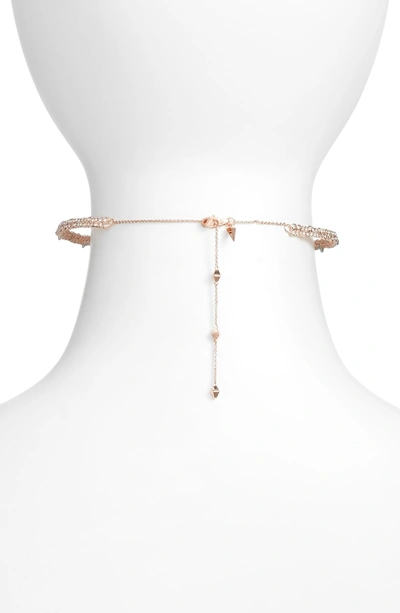 Shop Alexis Bittar Elements Spike Crystal Choker In Rose Gold
