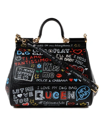 Shop Dolce & Gabbana St. Dauphine Handbag In Hnpmurales Fdo.nero