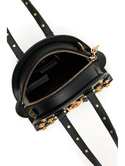Shop Versace Tribute Calfskin Bag In Nero Oro Tributenero