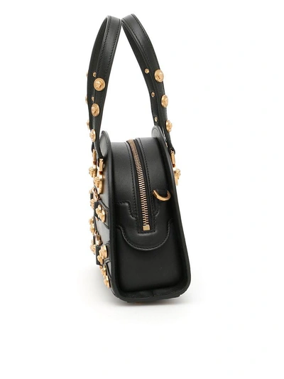 Shop Versace Tribute Calfskin Bag In Nero Oro Tributenero