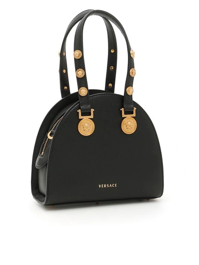 Shop Versace Tribute Calfskin Bag In Nero Oro Tributenero