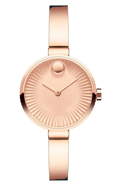 Shop Movado 'edge' Bracelet Watch, 28mm In Rose Gold