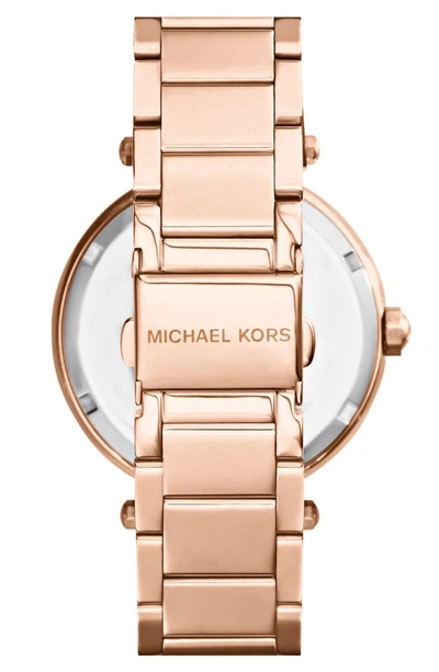 Shop Michael Kors Parker Logo Dial Bracelet Watch, 39mm In Rose Gold