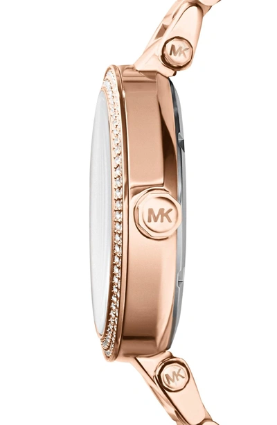 Shop Michael Kors Parker Logo Dial Bracelet Watch, 39mm In Rose Gold