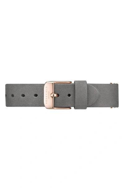 Shop Rosefield Holiday Leather Strap Watch & Bracelet Gift Set, 33mm In Grey/ Rose Gold/ Silver