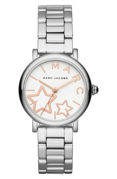 Shop Marc Jacobs Classic Bracelet Watch, 29mm In Silver/ White/ Silver