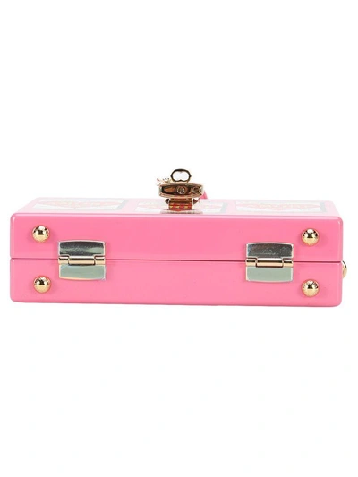 Shop Dolce & Gabbana Box Clutch In Printed Lacquered Wood In Rose
