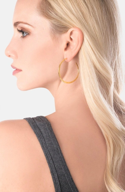 Shop Gorjana 'arc' Hoop Earrings In Rose Gold