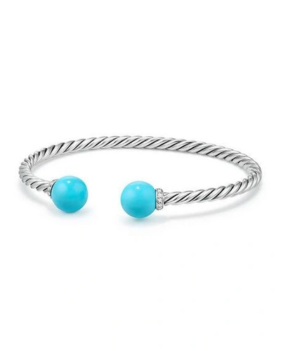 Shop David Yurman Solari Bracelet With Diamonds In Turquoise