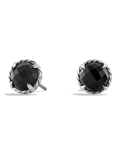 Shop David Yurman Petite Chatelaine Stone Earrings In Black Onyx