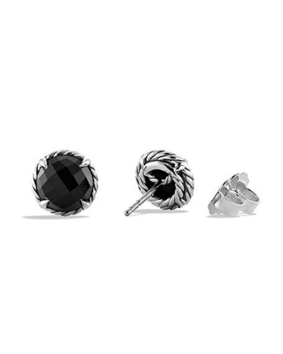 Shop David Yurman Petite Chatelaine Stone Earrings In Black Onyx