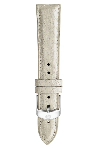 Shop Michele 18mm Snakeskin Watch Strap In White Multi