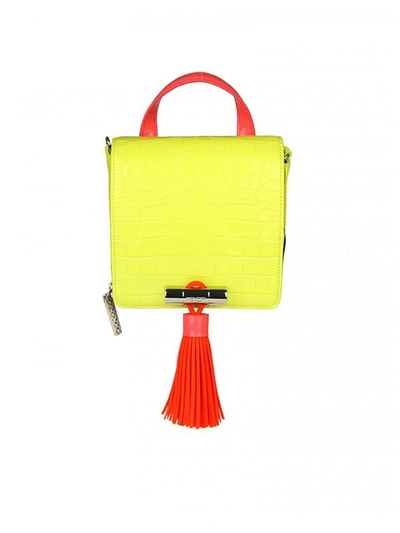 Shop Kenzo Borsa A Mano Small Top Handle In Yellow Leather In Lemon