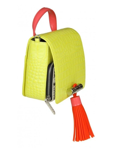 Shop Kenzo Borsa A Mano Small Top Handle In Yellow Leather In Lemon