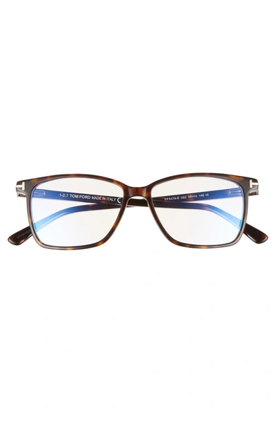 Shop Tom Ford 55mm Blue Block Optical Glasses In Dark Havana/ Blue
