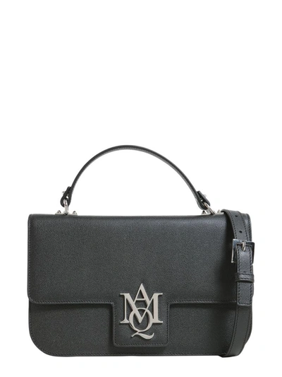 Shop Alexander Mcqueen Insignia Large Satchel In Nero