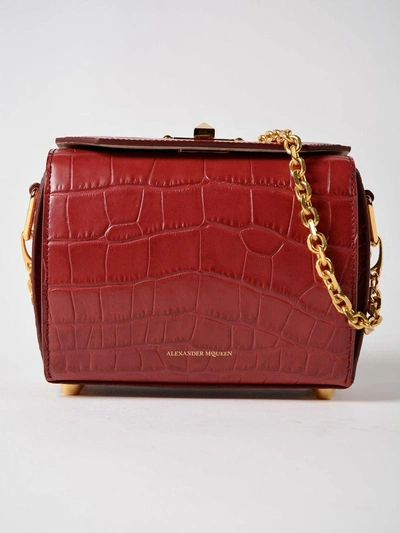 Shop Alexander Mcqueen Box Evening Bag 19 In Lacqured Red