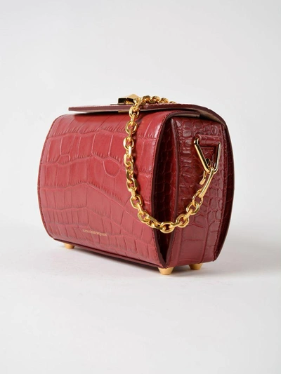 Shop Alexander Mcqueen Box Evening Bag 19 In Lacqured Red