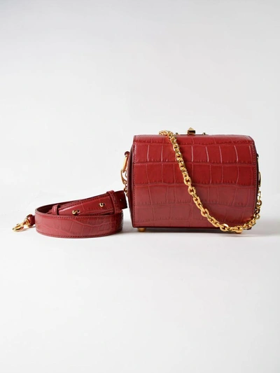 Shop Alexander Mcqueen Box Evening Bag 19 In Lacqured Red