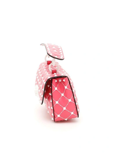 Shop Valentino Small Leather Rockstud Spike Bag In Shadow Pinkrosa