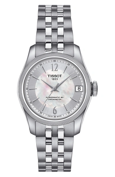 Shop Tissot Ballade Powermatic 80 Chronometer Bracelet Watch, 30mm X 32mm In Silver/ Mop/ Silver
