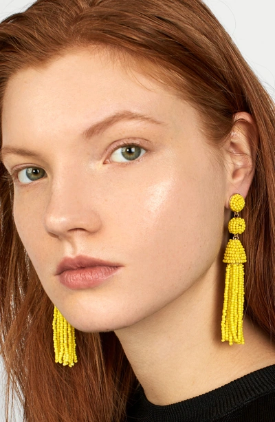 Shop Baublebar Granita Beaded Tassel Earrings In Yellow