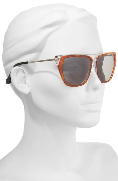 Shop Balenciaga 58mm Gradient Sunglasses - Havana Crys/ Ruthenium/ Grn