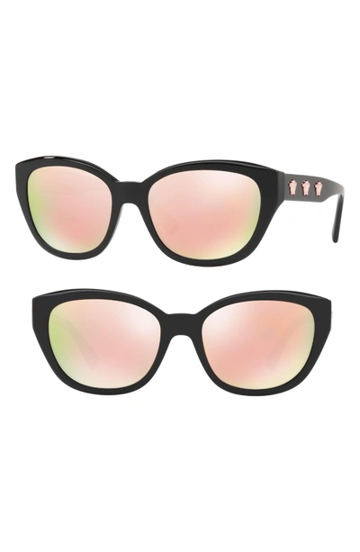 Shop Versace 56mm Cat Eye Sunglasses - Black