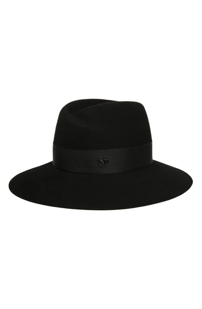 Shop Maison Michel Virginie Fur Felt Hat - Black In Black/ Black