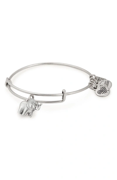 Shop Alex And Ani Charity By Design Elephant Ii Adjustable Bangle In Silver