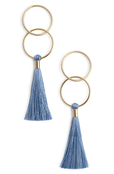 Shop Gorjana Carmen Tassel Earrings In Mixed Powder Blue/ Gold